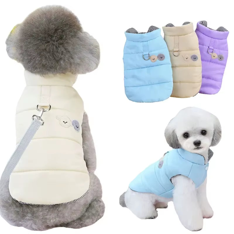 Dog Winter Clothes Puppy Warm Jacket Pet Coat for Small Medium Dogs Cats with D-Ring Vest Chihuahua French Bulldog Costumes