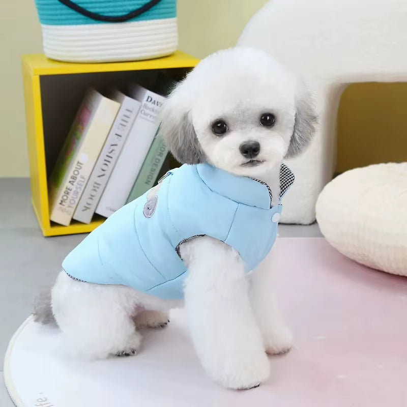 Dog Winter Clothes Puppy Warm Jacket Pet Coat for Small Medium Dogs Cats with D-Ring Vest Chihuahua French Bulldog Costumes