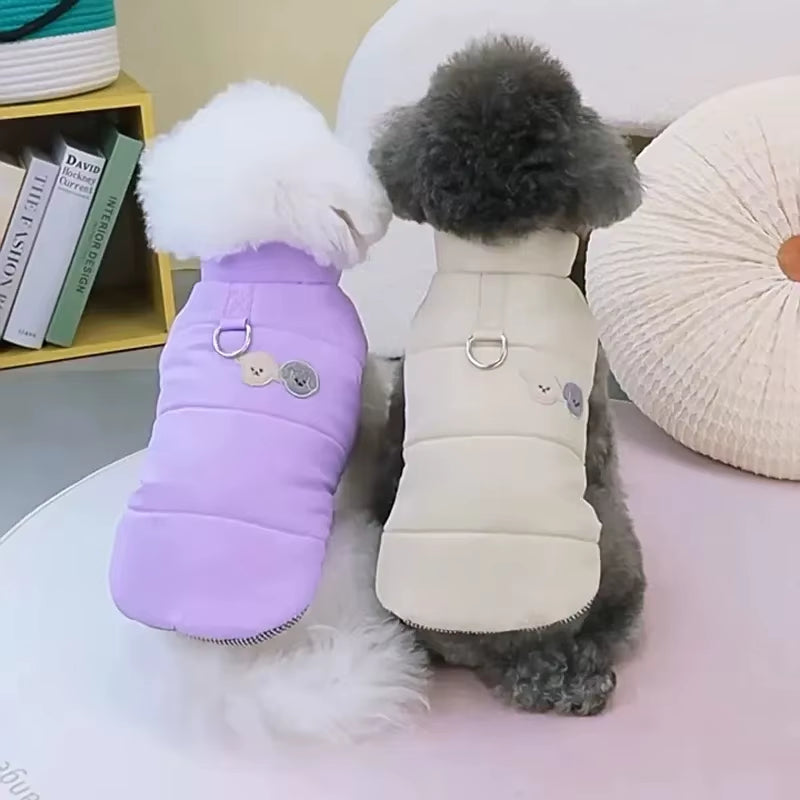 Dog Winter Clothes Puppy Warm Jacket Pet Coat for Small Medium Dogs Cats with D-Ring Vest Chihuahua French Bulldog Costumes